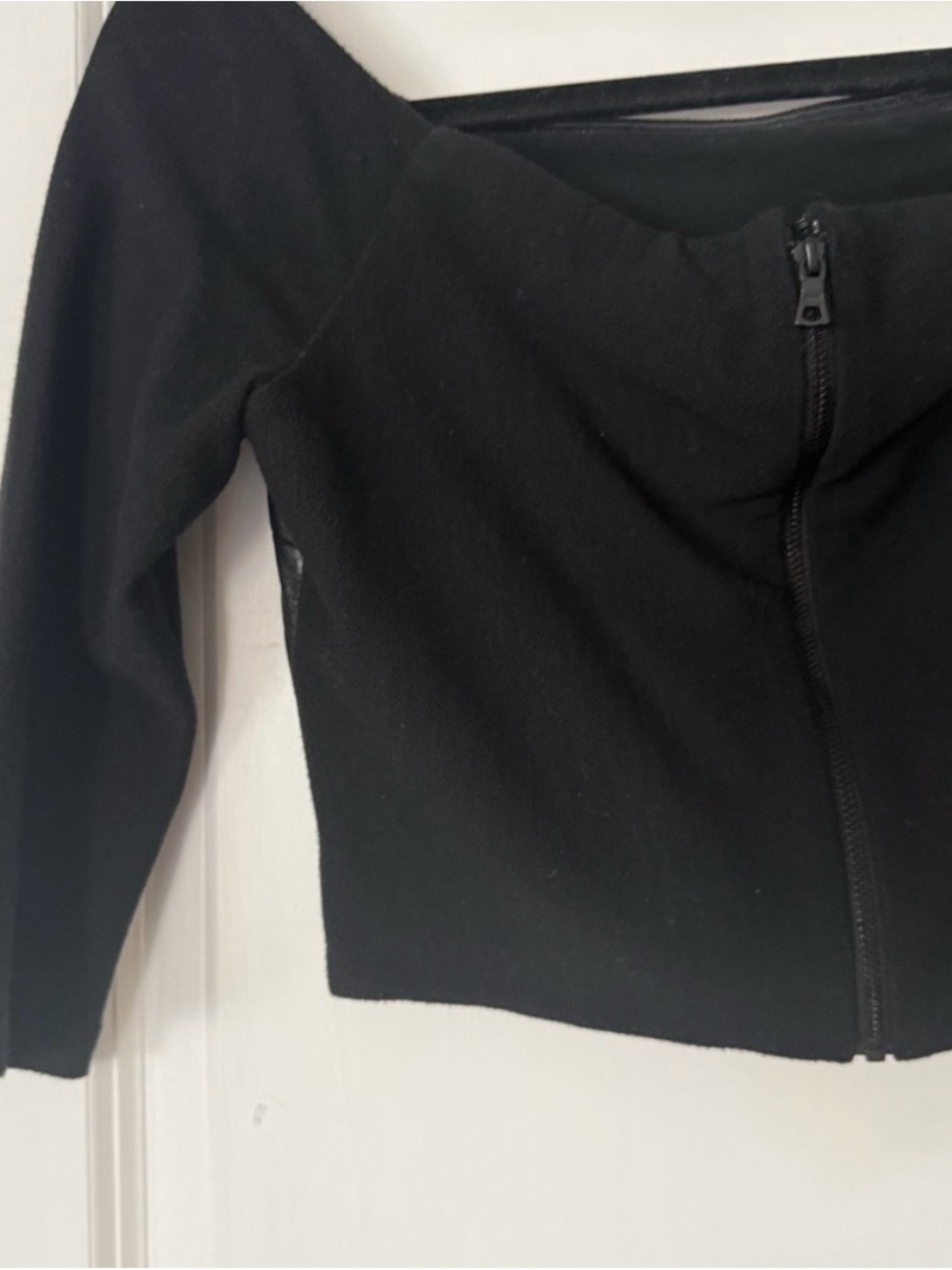 Alice + Olivia Black Leather Crop Top - Picture 3 of 6